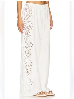 NWT Tularosa White Wide Leg Cotton Maya Pant - Size M